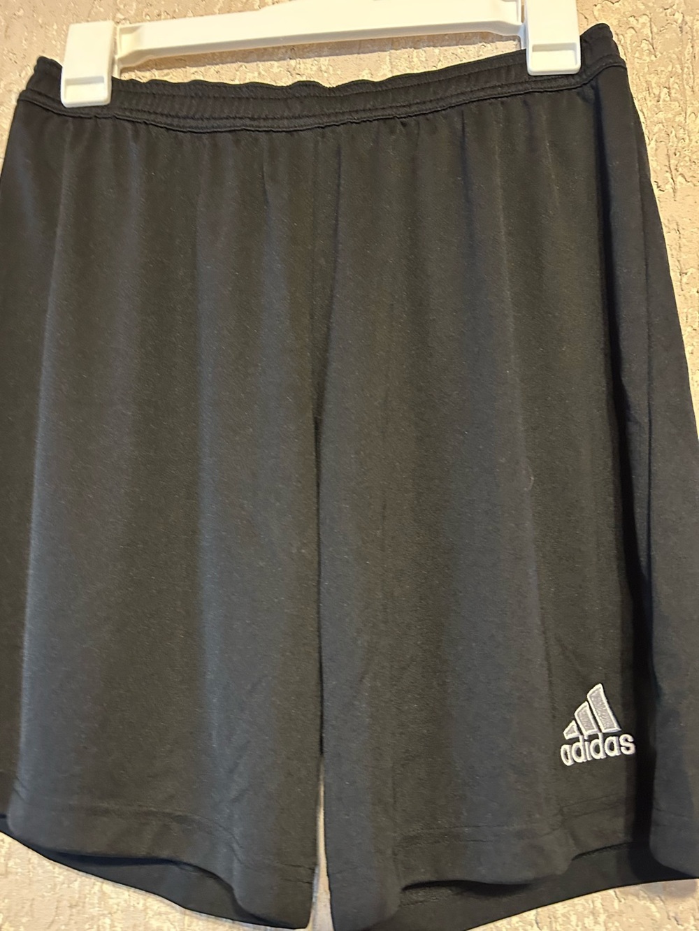 Adidas Athletic Black Shorts with White Tag Logo